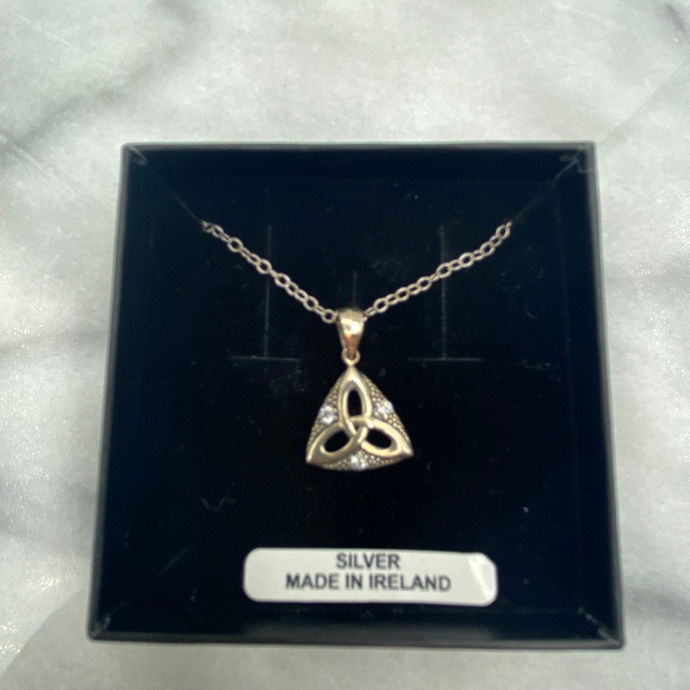O'Dalaigh Jewellers Necklace Sterling Silver Celtic Trinity Knot Pendant Ireland